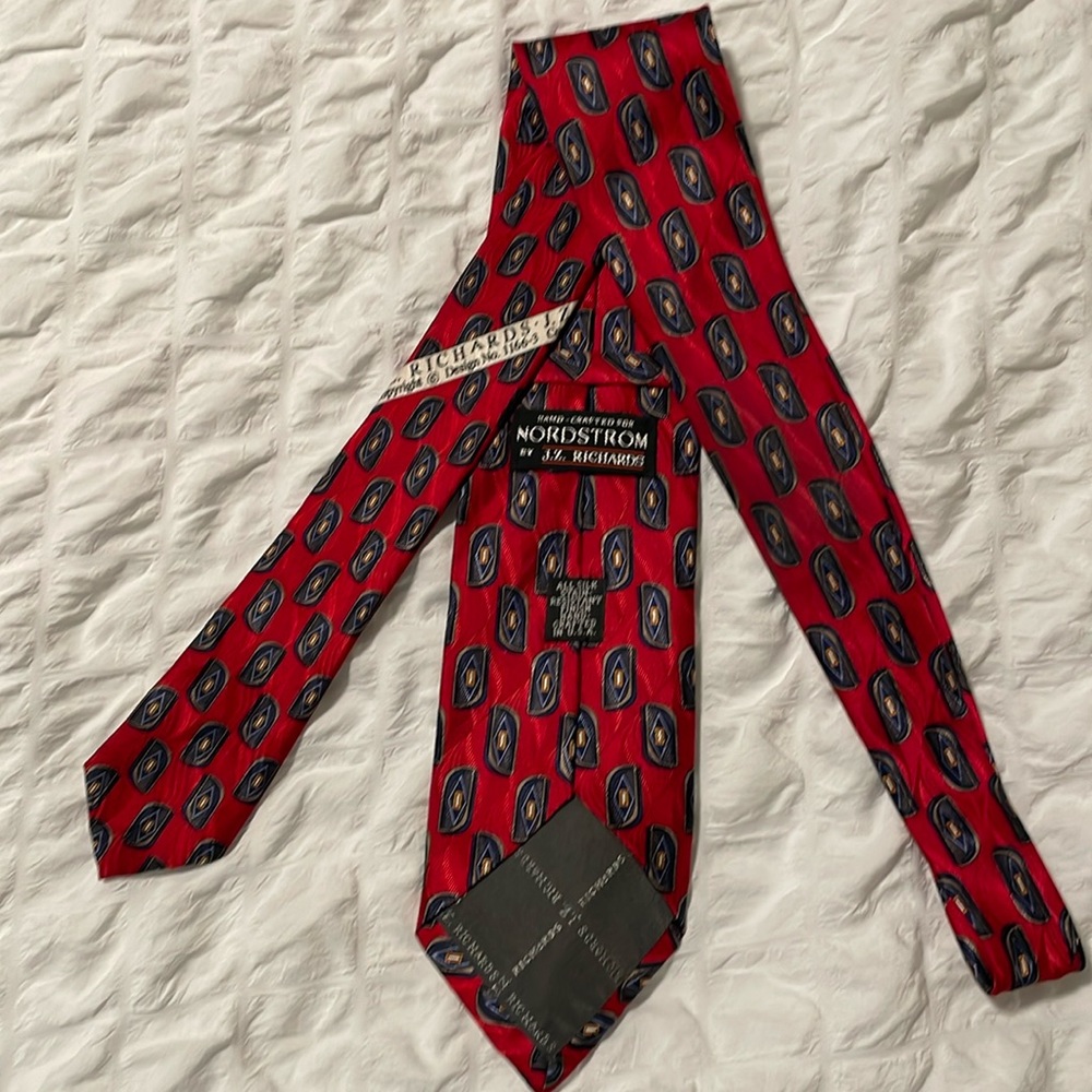 Red and blue j.z. Richard’s tie